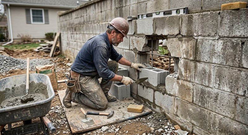 Block Wall Repair in Justin, TX