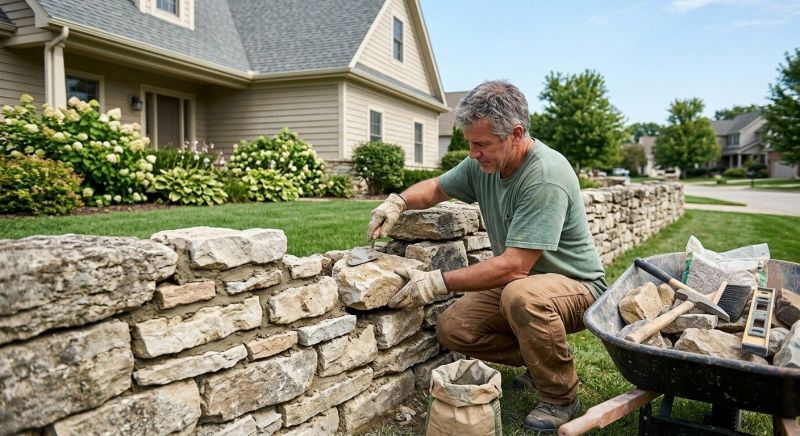 Brick Fence Repair in Denton, TX