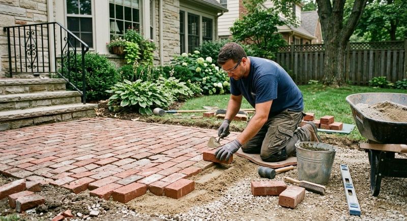 Brick Flatwork Repair in Flower Mound, TX