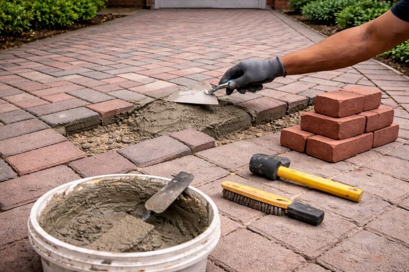 Brick Flatwork Repair in Rhome, TX