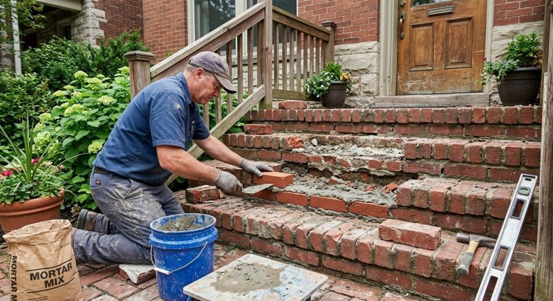 Brick Stoop Repair in Denton, TX