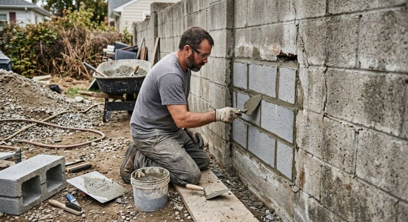 Cinder Block Wall Repair in Carrollton, TX
