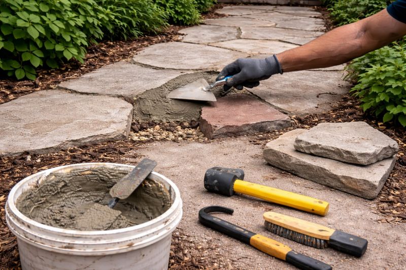 Stone Walkway Repair in Denton, TX