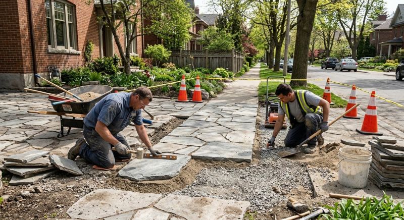 Stone Walkway Repair in Denton, TX