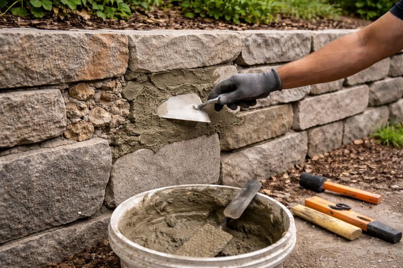 Stone Wall Repair in Justin, TX