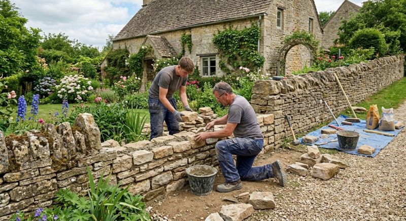 Stone Wall Repair in Ponder, TX